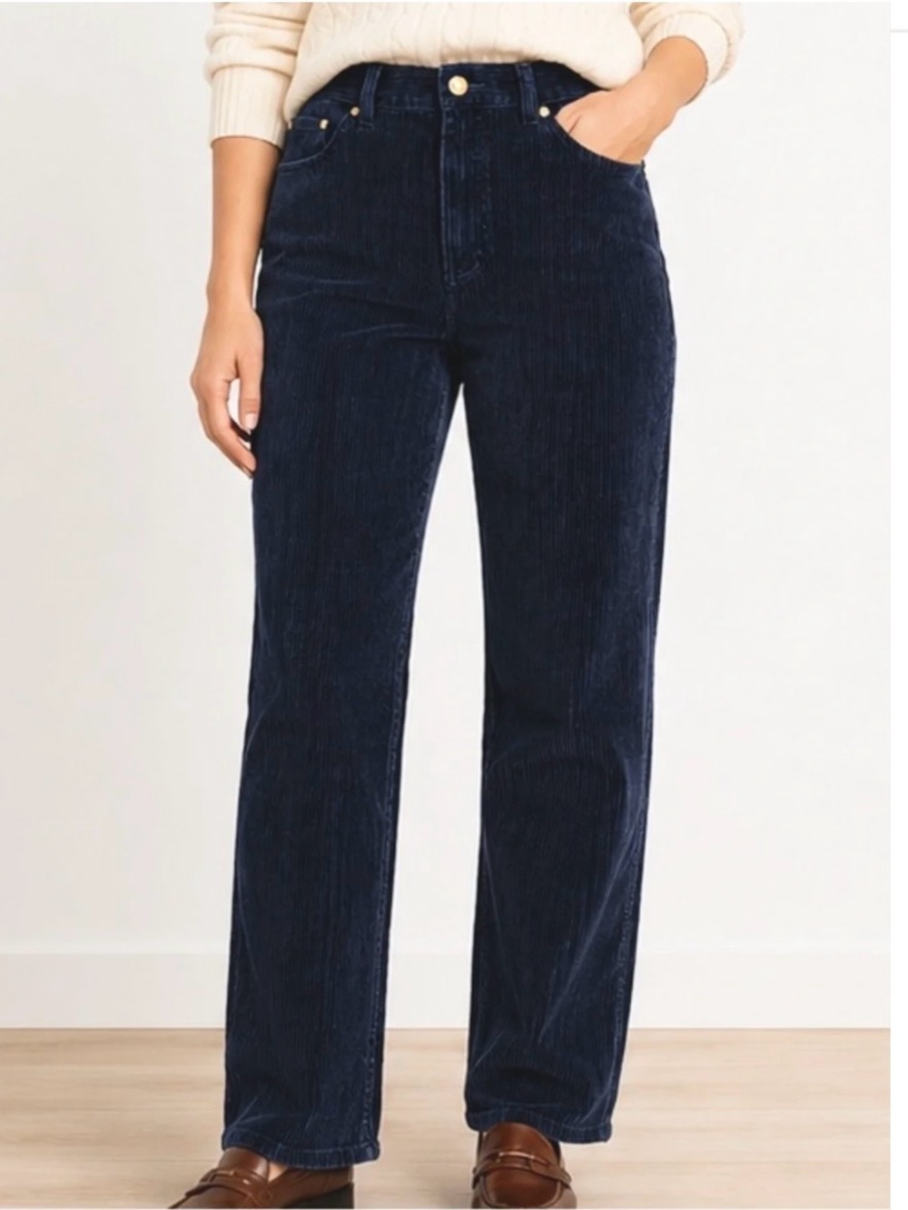 Lauren Ralph Lauren Black Corduroy Pants Classic Five Pocket Straight Leg